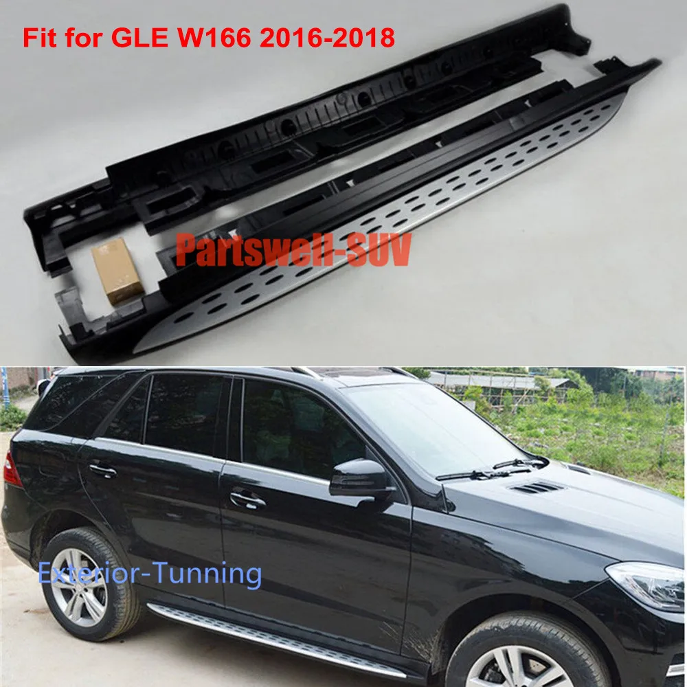 

2Pcs Running Board Side Steps Pedals Nerf Bar fits for Mercedes Benz GLE W166 2016-2018