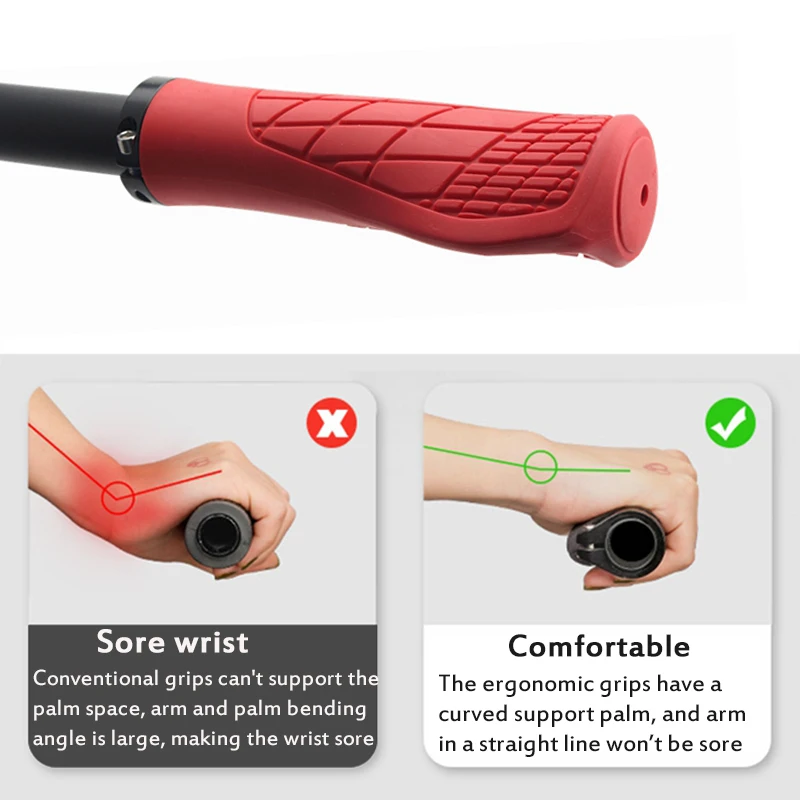 ODI ซิลิโคน MTB จับผ้าพันแฮนด์จักรยาน S Ergonomic Shock-การดูดซับ Mountain Bike Grips นุ่มกันน้ำจักรยานผ้าพันแฮนด์จักรยานขี่จักรยานอะไหล่