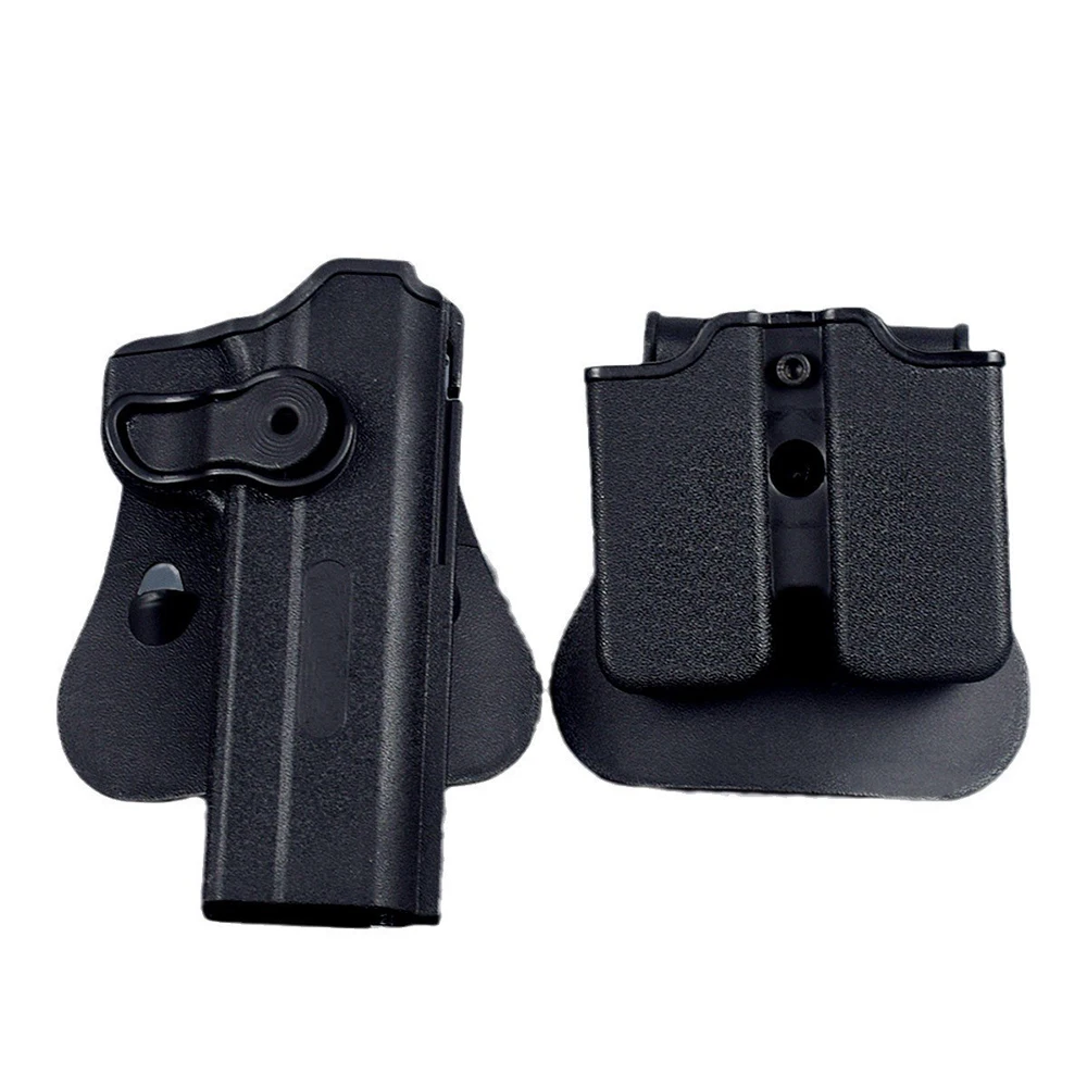 

Tactical 1911 Quick Draw Pistol Holster + 9mm Double Mag Set Belt Pistol Pouch Outdoor Hunting Mag