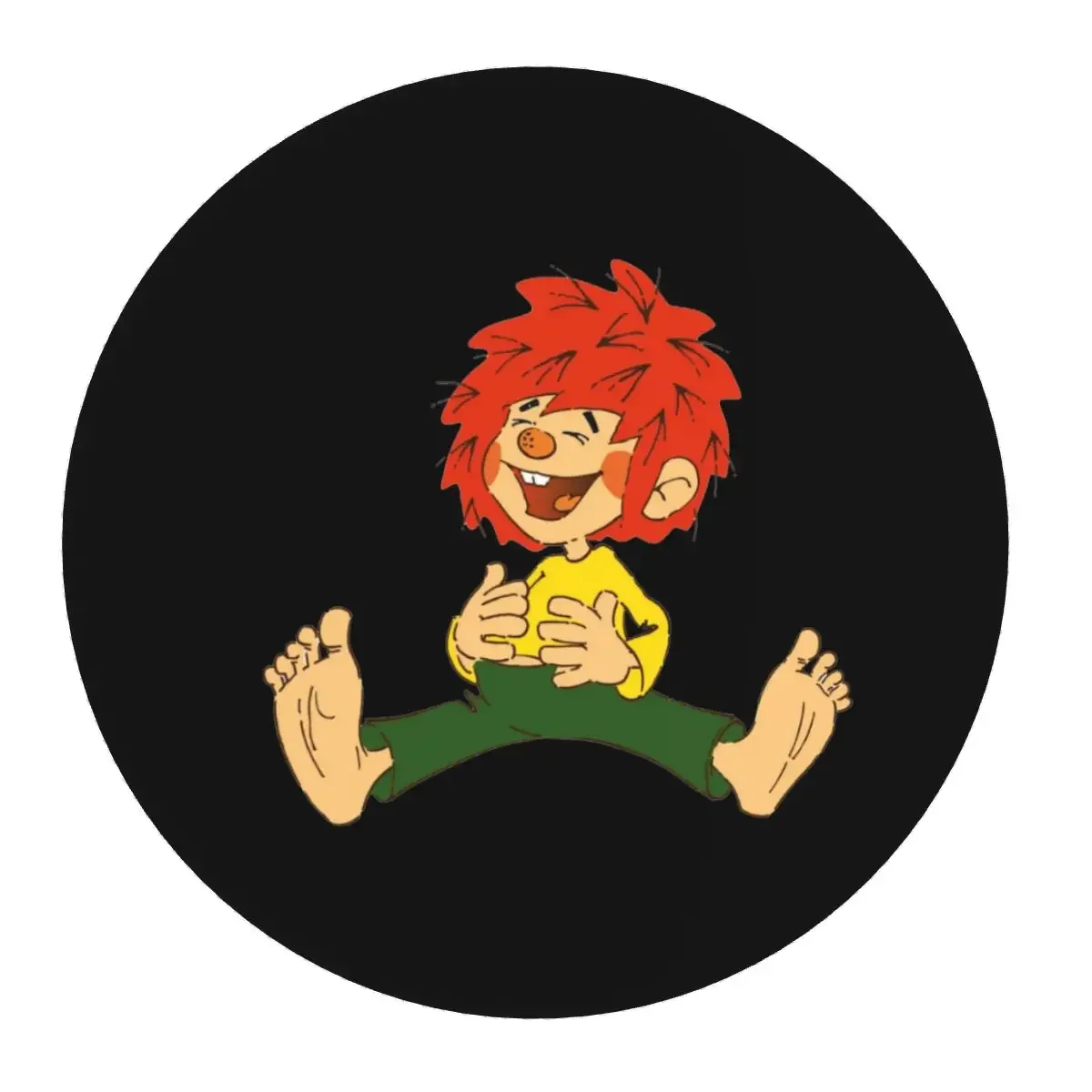 Pumuckl Happy Round Mouse Pad Computer Keyboard Mouse Mat Gamer PC Desk Mat Office Table Mats