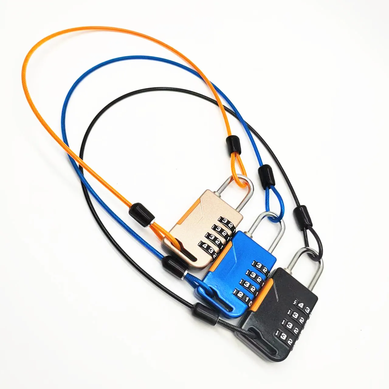 Compact Design Resettable Combination Padlock 4 Digit, Width Body, Extra Long 50cm Cable Lock for Suitcase, Travel