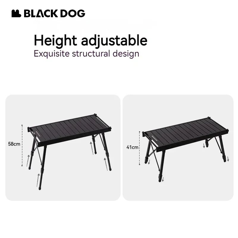 Imagem -06 - Blackdog-folding Igt Roll Table Mesa Ultraleve para Acampamento ao ar Livre Praia Desktop Removível Altura Ajustável Rolamento de Alumínio 40kg