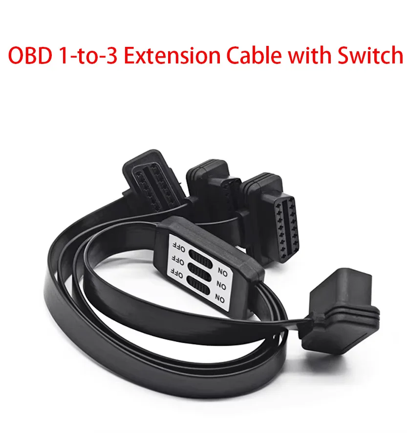 OBD2 One In Three Extension Cable OBD Diagnostic Cable With Independent Control Switch 16pin for Fiat Extension Cable