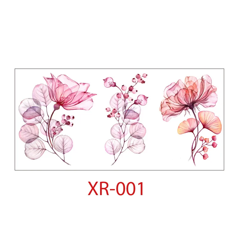 Sexy Flower Temporary Tattoos Fake Tattoo for Women Girl Color Rose Lotus Women\'s Body Protection Tattoo Stickers Water Transfer