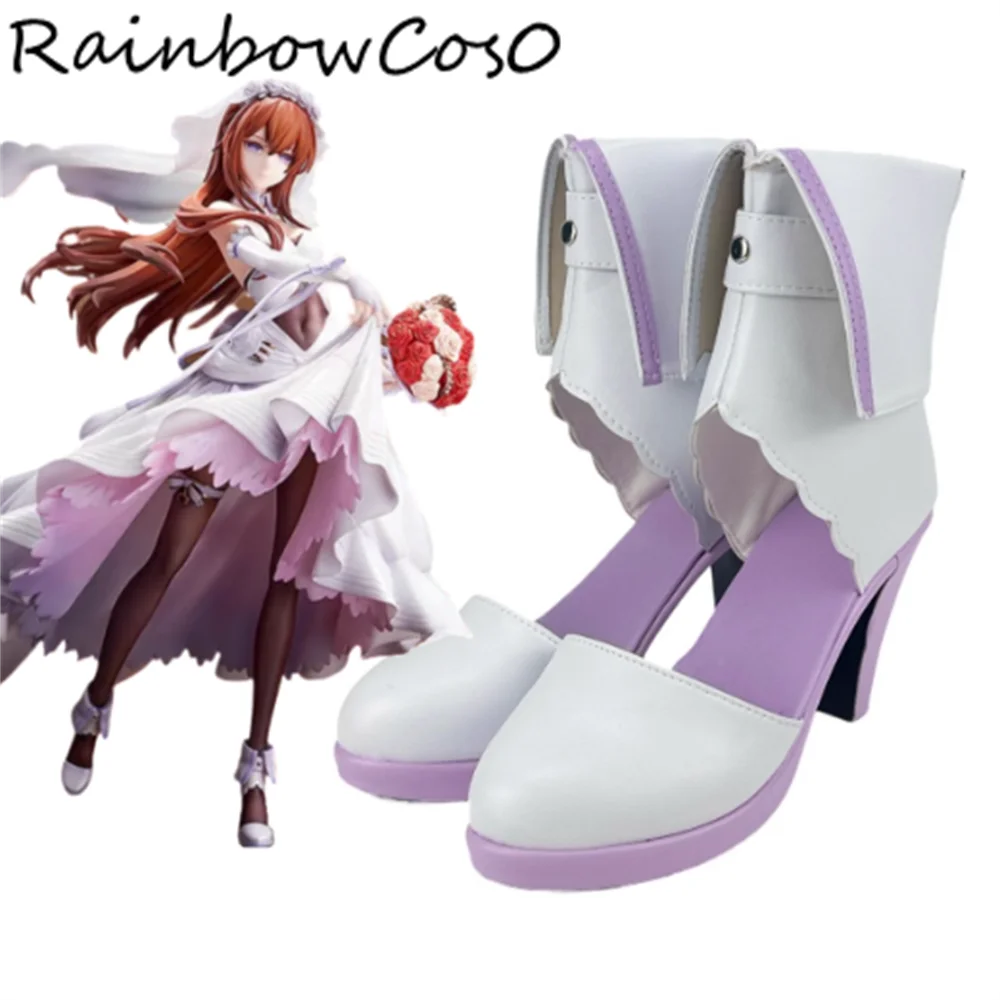 

Makise Kurisu Christina Steins Gate свадебная обувь для косплея ботинки игры аниме вечерние Хэллоуин RainbowCos0 W5441