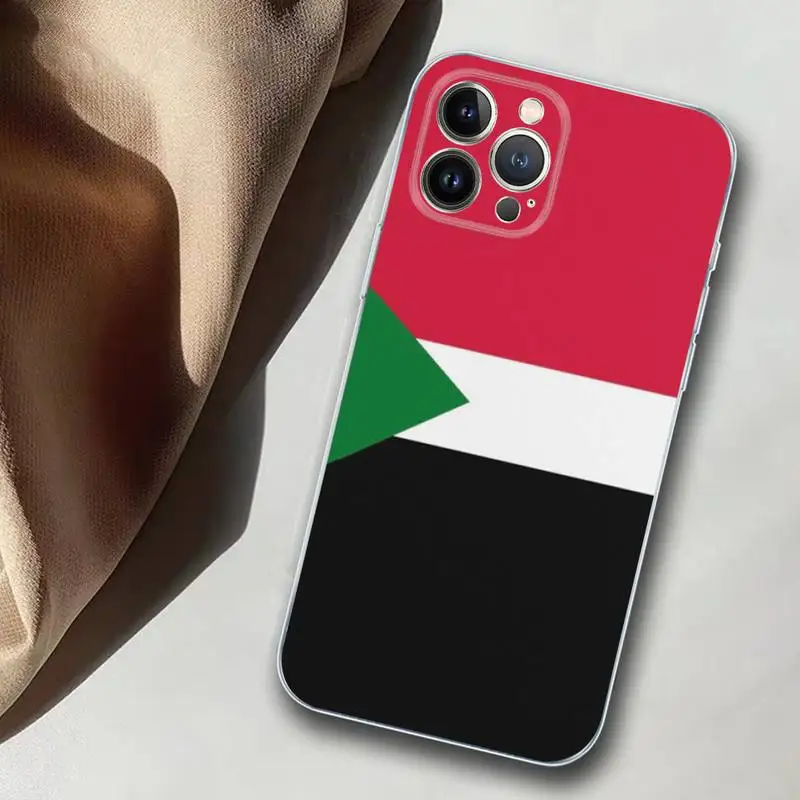 TOPLBPCS Sudan Flag Coat of Arms Phone Case for iPhone 11 12 13 Mini Pro Max 8 7 6 6S Plus X 5 SE 2020 XR XS Case shell