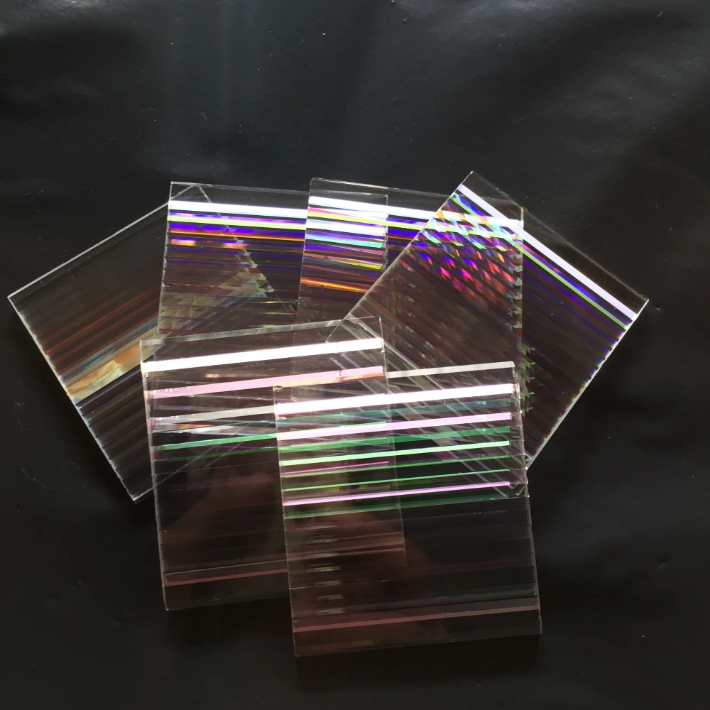 10 PCS Beautiful Damage Rectangle Prism Projector Dichroic Prism for Party Home Decoration Art Necklace DIY Design