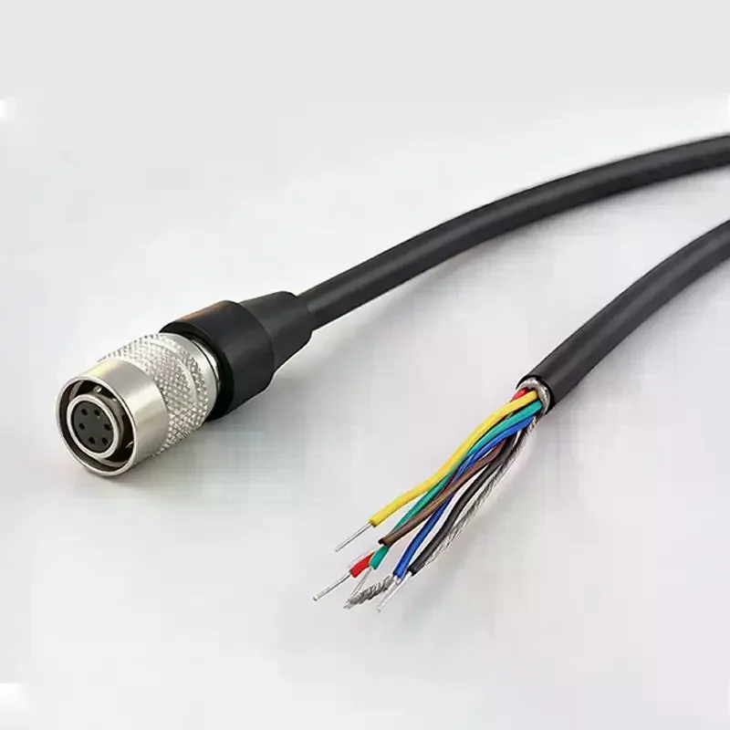 HR10A-7P-6S 6Pin Industrial Camera I/O Trigger Cable With Power Adapter High Flexible For Hikvision Daheng Huaray Basler