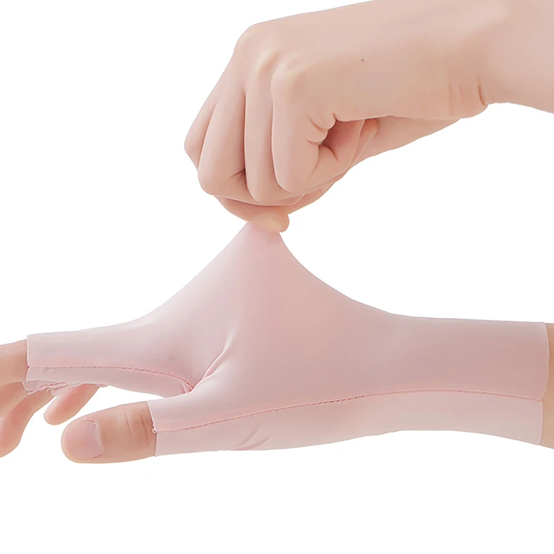 Guantes sin dedos Anti-uv de verano, manoplas finas transpirables de Color puro, resistentes a los rayos UV, 1 par