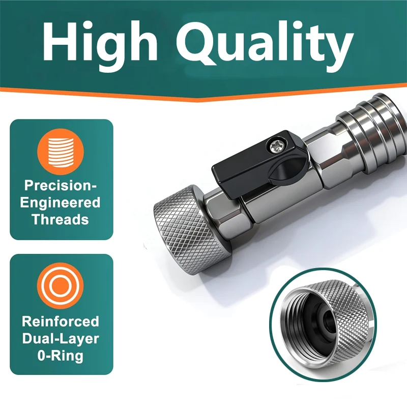Garden Hose Shut Off Valve to Pressure Washer Adapter, 3/4" GHT to 1/4" Quick Connect, Car Washing Nozzle image 2