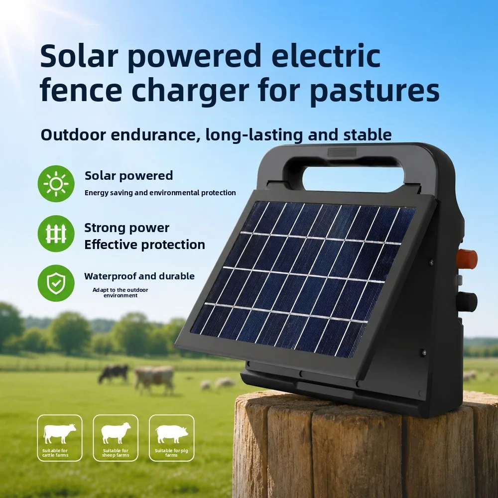 Farm Electric Fence Controller 3J 65KM Solar Plug-in Battery AC Fence Energizer