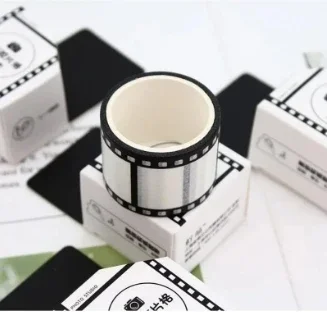 10M*15mm Tape Camera Roll Print Scrapbook DIY Sticker Decoration Japanese Tape Paper Black White Edges Two Styles 10m