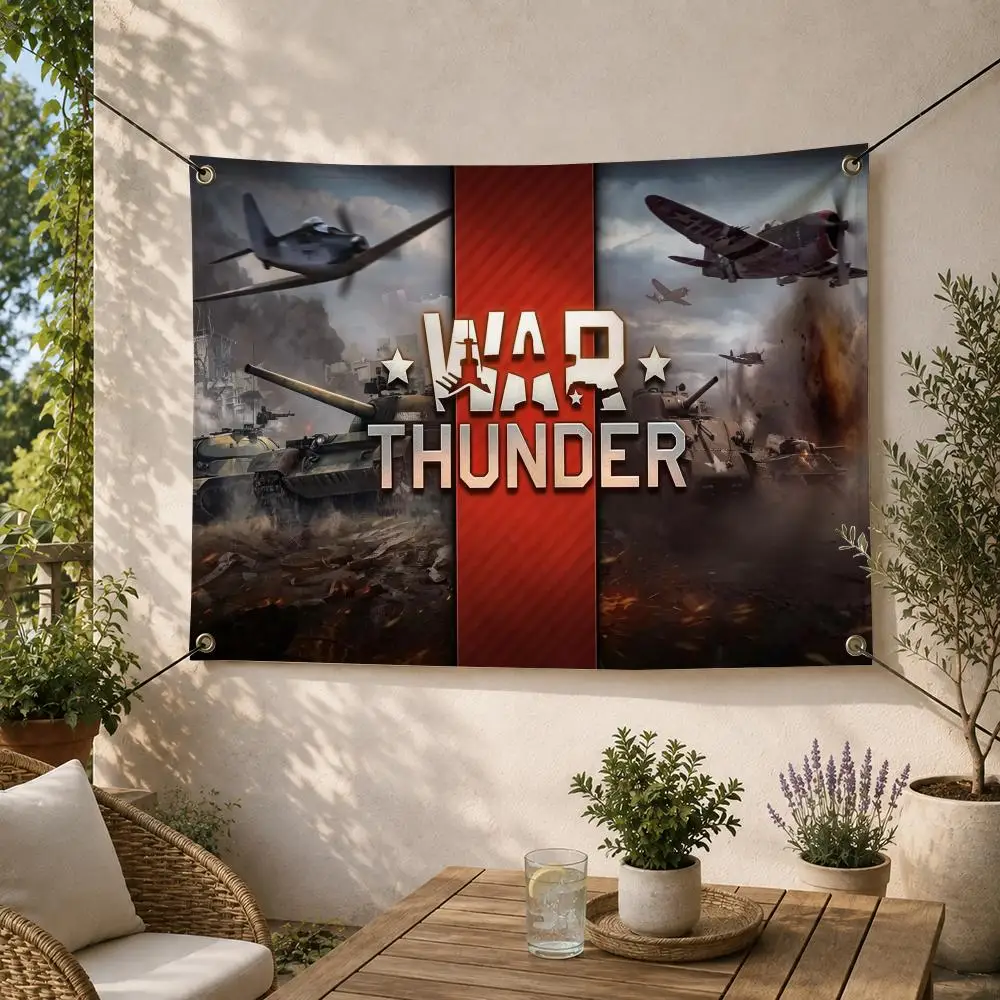 Game-War Thunder Military Combat Flags Decorative Flag Banner for Outdoor Garden Yard Camping Party Home Wall Hanging Decor