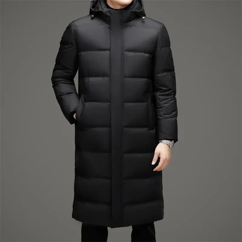 COZOK Designer Clothes Men Luxury Long Down Jacket Man Removable Hood Duck Male Padding Lightweight Padded Jackets Winter Coat