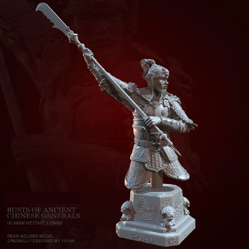 Buste de figurine en résine de 115mm, Micro Miniature Gk général ancien, modèle blanc imprimé en 3d, jouet, Kit non assemblé et non peint