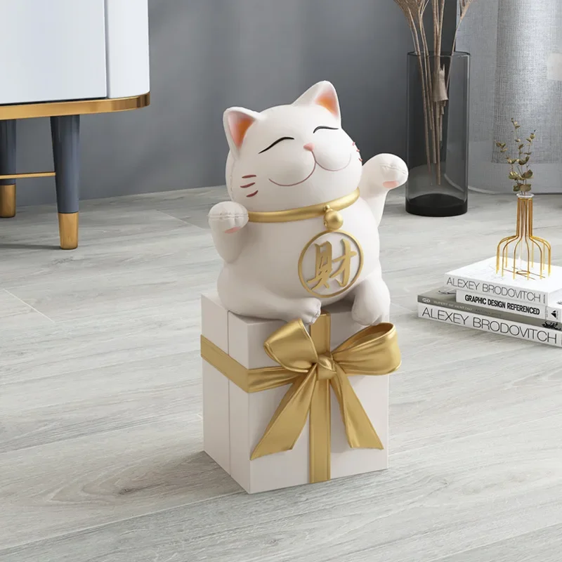 Ornament Creative Wholesale Home Decor Waving Cat Gold Crafts Lucky Cat Living Room Diy Home Decor