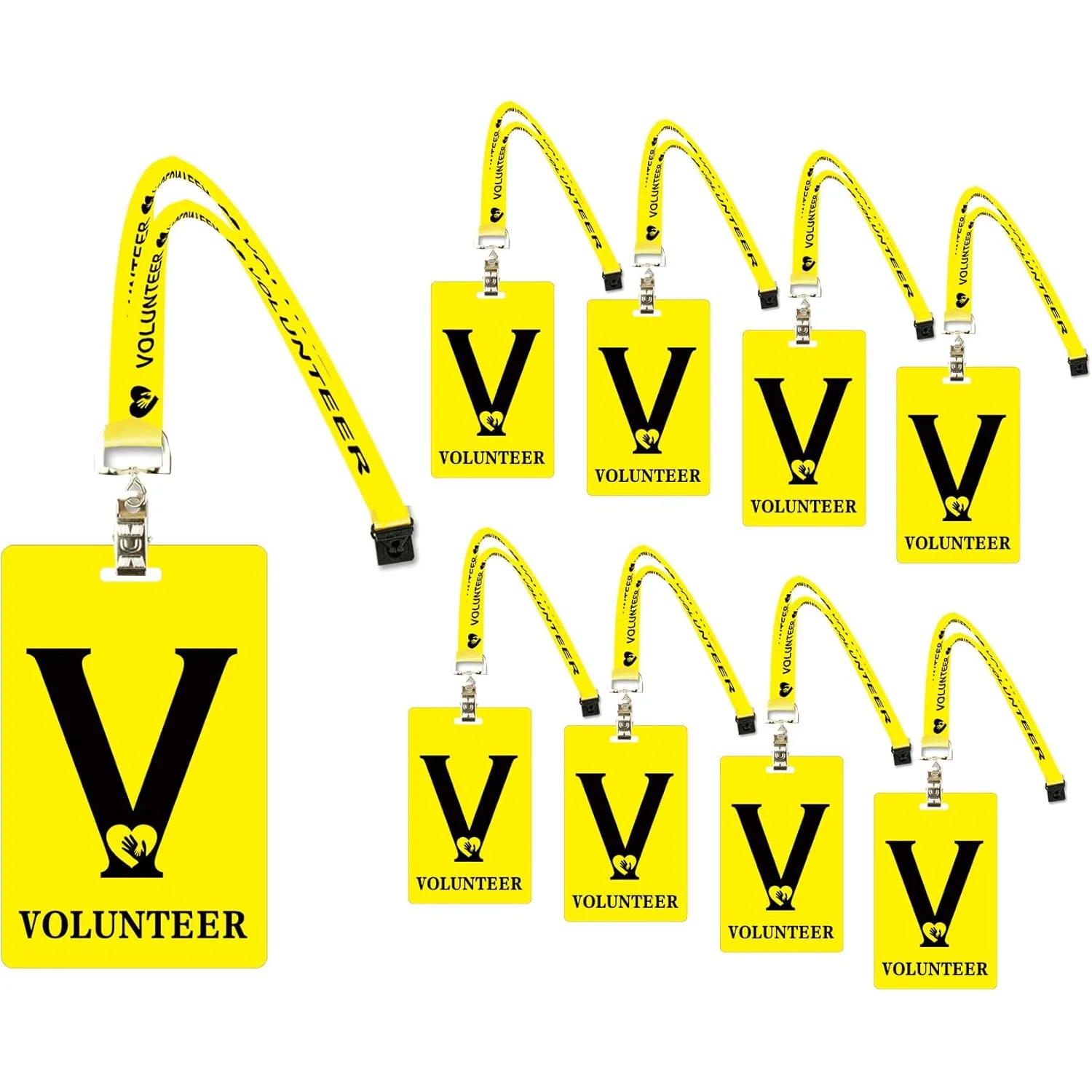 

10 Set Volunteer Lanyard Card PVC Volunteer Pass Card Volunteer Badges Pass Volunteer Badges ID Breakaway Lanyard or Events Fund