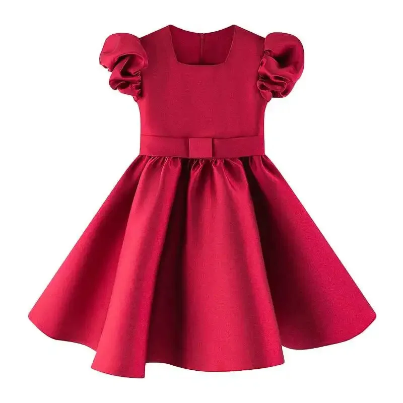 Новое детское атласное платье принцессы с объемными рукавами для девочек, высококачественная новинка и экзотическая одежда для танцев специального назначения