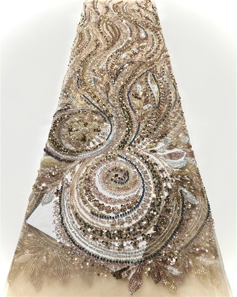 

Высокое качество, африканская кружевная ткань с бисером, тюль, сетка с блестками для изготовления свадебных платьев, рукоделие