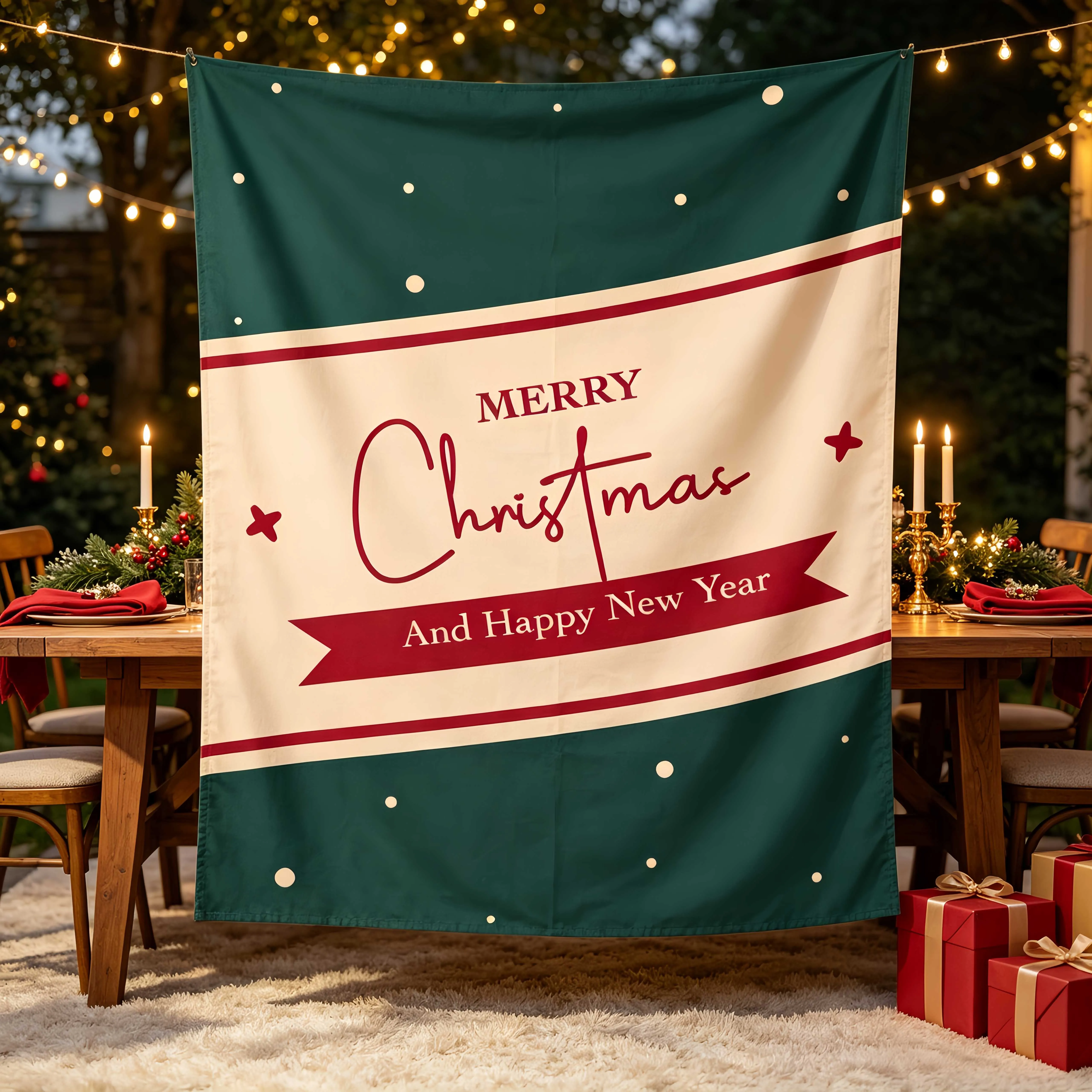Personalized Christmas Tapestrie Customized Text Christmas Home Decor Living Room Wall Tapestry Holiday Poster Party Background