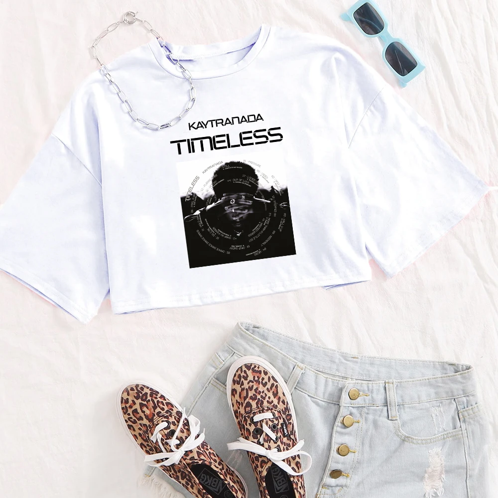 2024 Kaytranada Timeless Shirt Tops O-Neck Short Sleeves Super-short Casual Fans Gift Regular Girls Clothing Printing