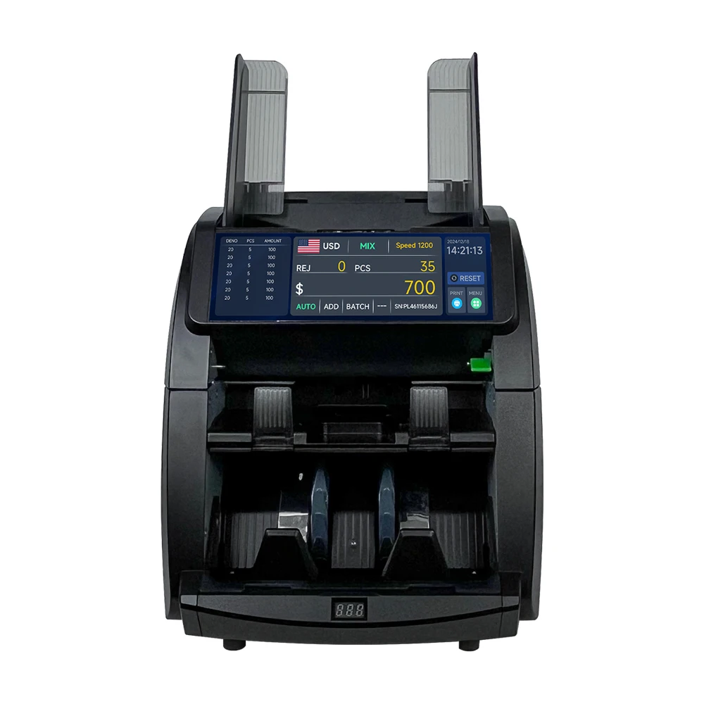 

Heavy Duty Bank Grade Two Pocket Currency Counting Mixed Denomination Money Value Banknote Sorter User Management