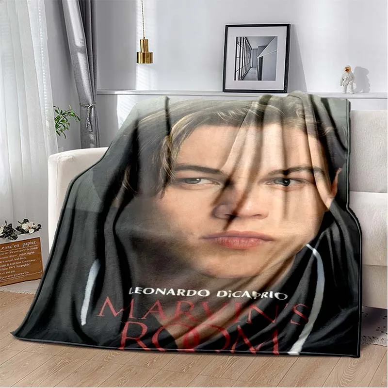 3D Leonardo DiCaprio Print Flannel Throw Blanket Soft Warm Sofa Bed Cover All Season Movie Fans Collectible Birthday Home Gift