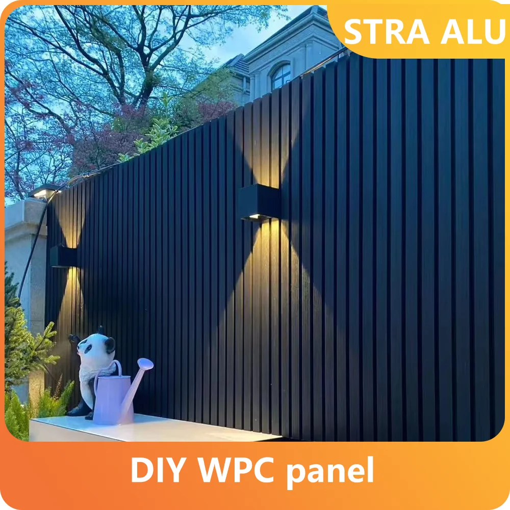 Outdoor WPC Wall Panel 24x48 Inch UV Resistant & IP68 Waterproof, Fireproof Exterior Cladding for Facade/Balcony, Snap Lock Syst