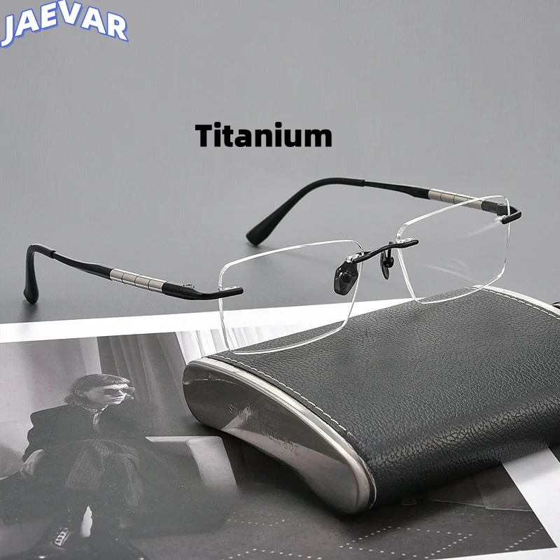 

New Titanium Eyeglass Frame Ultra Light Frameless Men's Eyeglass Frame Anti Blue Light Optical Prescription Frame Men R7903T