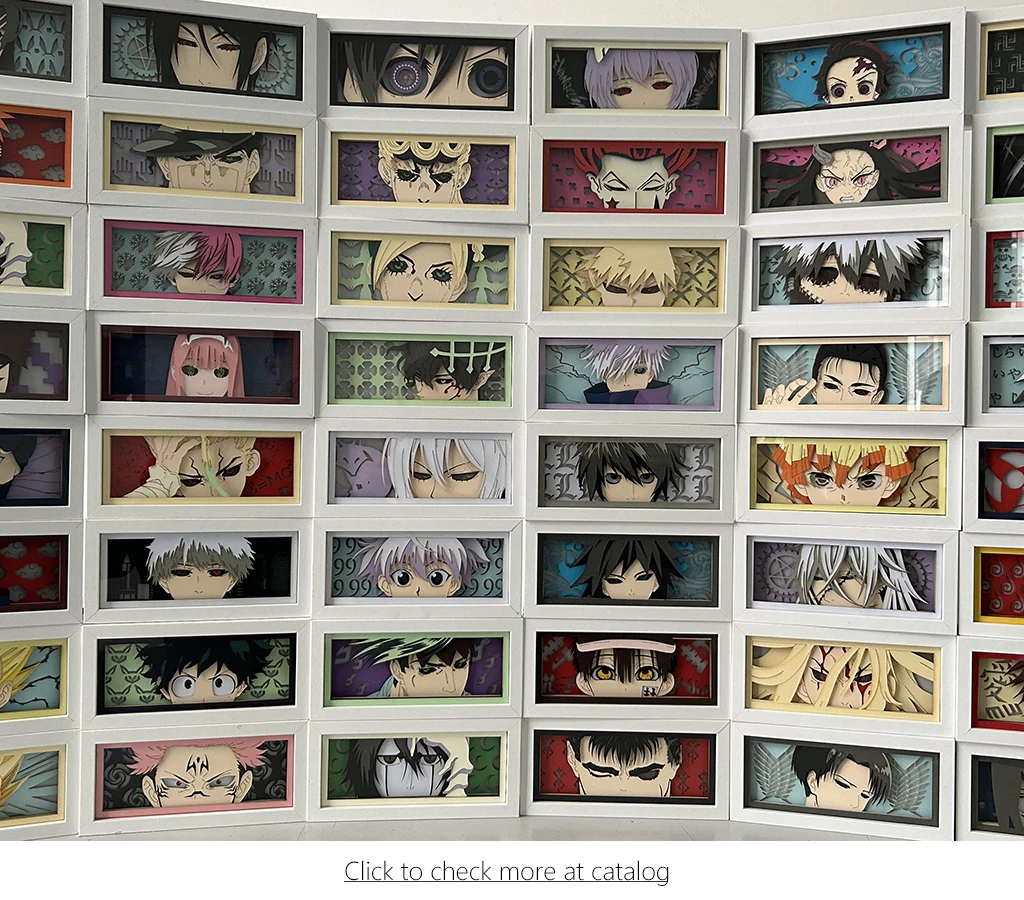 Anime Figures Light Box Black Butler Eye Face Lamp For Bedroom Decoration 3d Paper Cut Diy Table Desk Lamp Manga Decor For Room