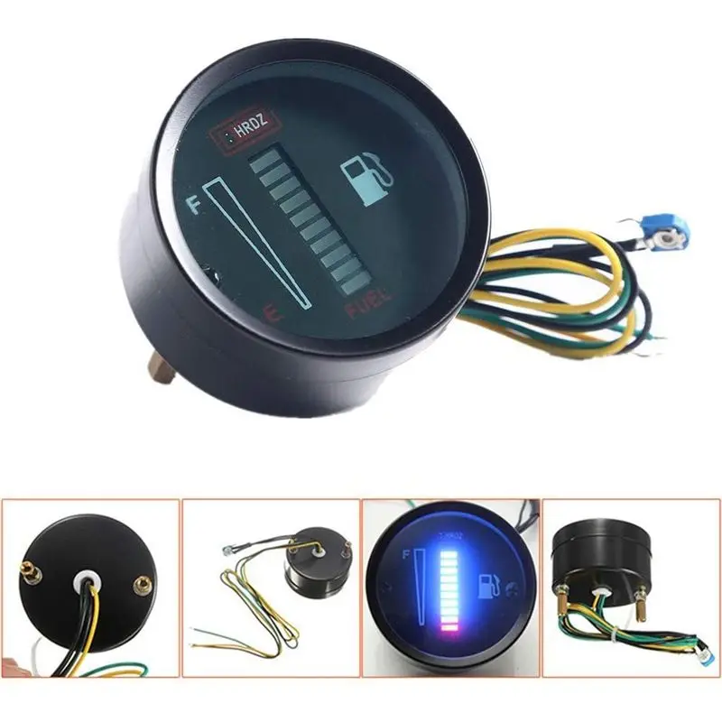 A60E-4X 24V 2 Inch 52Mm Universal Car Motorcycle Fuel Level Meter Gauge LED Light Display Fuel Tank Gauge Boat Truck RV view 4