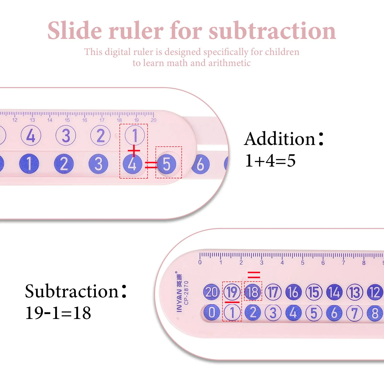 

Math Scale Digital Ruler Training Slide Addition Subtraction for School Several Feet