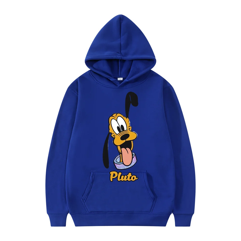 New Disney Pluto Men Hoodie Japanese Cartoon Anime Women Pullover New Casual Autumn Winter Couple Oversized Sweatshirts Hot Sale