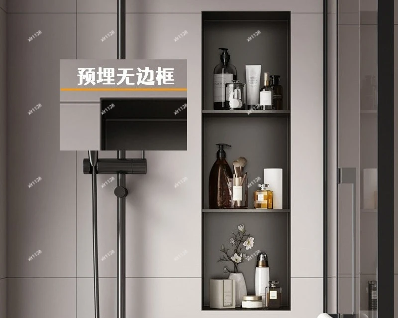 

304 Stainless Steel Embedded Wall Niche Finished Metal Shelf Bathroom Shower Storage Rack