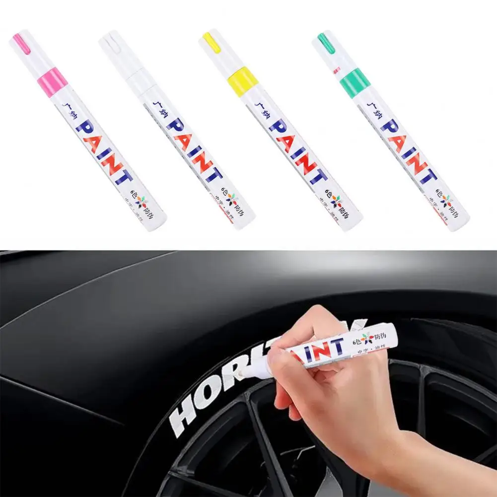 Car Paint Pen 12 Colors Quick Dry Waterproof Oil Based Metal Wood Fabric Plastic Rock Painting Glass Industrial Marker Pen