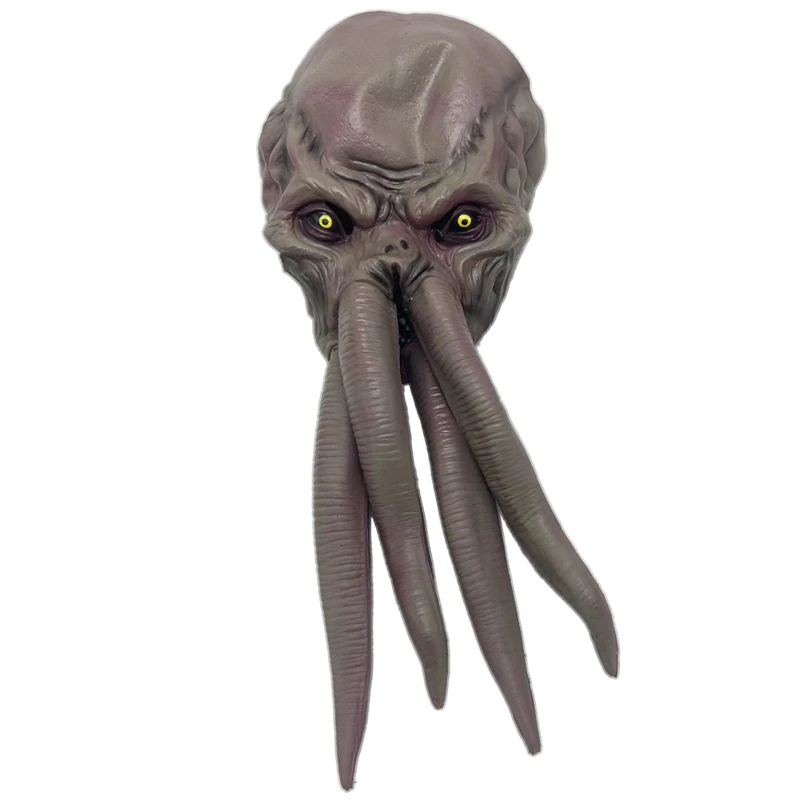 Mind Flayer Illithid Latex Headgear Game Baldur\'s Gate Cosplay Hat Octopus Head Cover Halloween Carnival Party Terror Mask