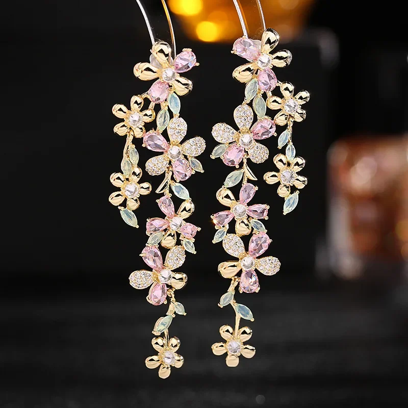 

Spring New Classic Design Orchid Women's Luxury Fashion Earrings Paired With Long Earrings Trendy Daily Wearing Accessories