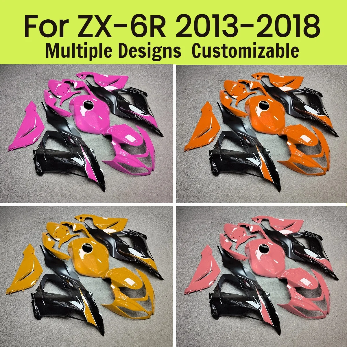 

Motorcycle Full Body Parts Fairing Kit ZX 6R 2013-2018 ABS Plastic Aftermarket Fairings for Kawasaki ZX6R 13-18