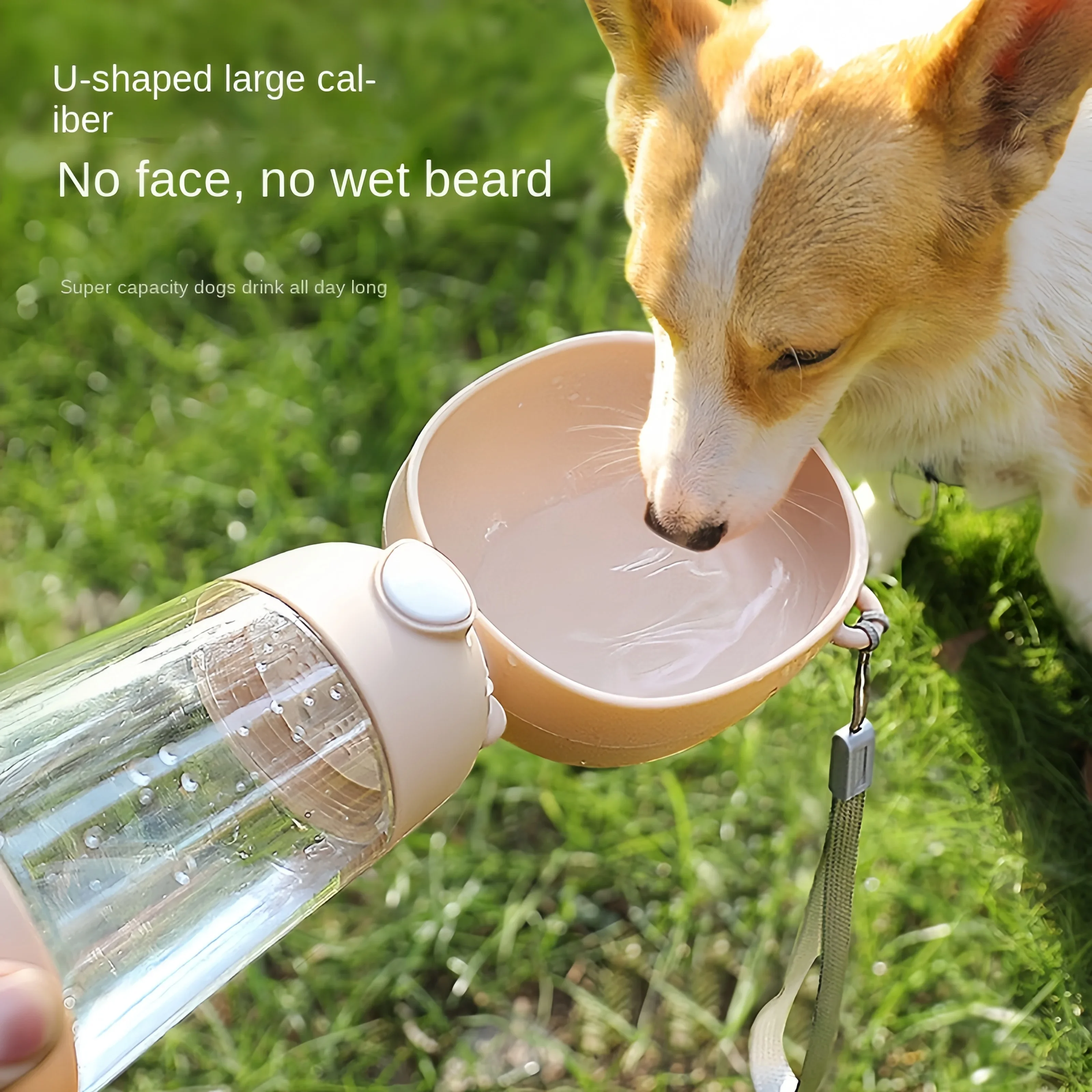 Pet Dog Portable Water Bowl Portable Food Grade Material Dog Cat Travel Pet Water Cup Bottle With Food Dispenser Pet  Supplies