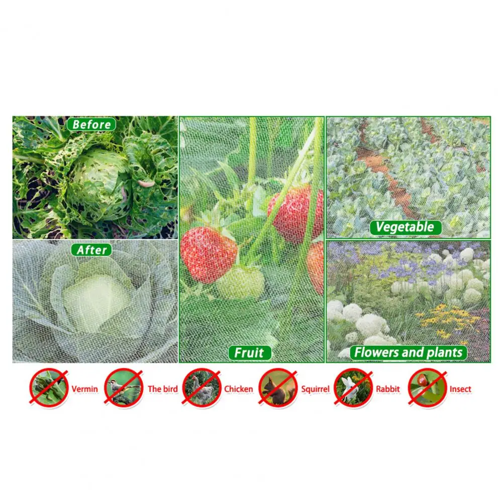 

Bird Netting for Garden Chipmunk Barrier for Plants Rectangular Mesh Garden Netting Pest Barrier for Raised Beds with Double