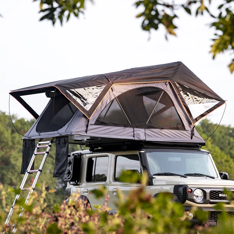 Soft Shell Rooftop Tent JWL-010S 2 Person Waterproof Lightweight 4-season Camping For SUV With Aluminum Ladder