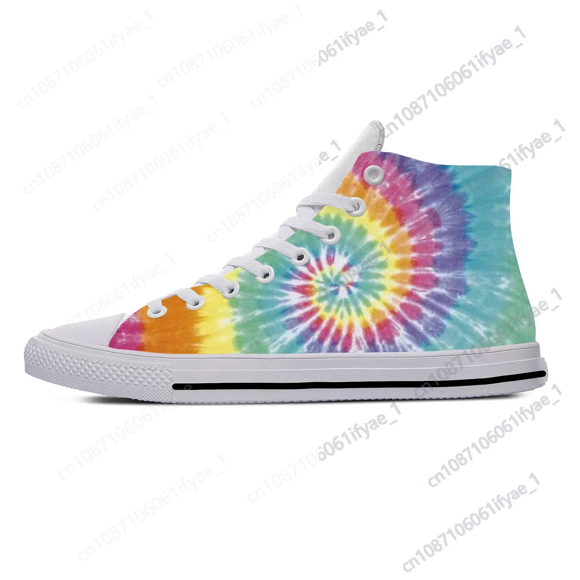 

Hot Summer Anime Cartoon Tie Dye Pattern Aesthetic Fashion Casual Cloth Shoes High Top Men Women Sneakers Classic Board Shoes