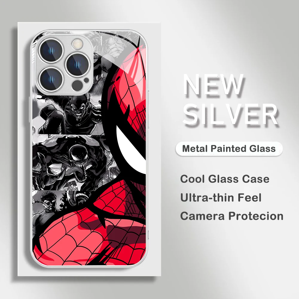 Marvels S-Spider Mans Case for Oppo A94 A93 A79 A76 A74 A17 A16 A15 Reno10 Reno8 Reno7 ZPro 4G 5G Tempered Glass Back Cover