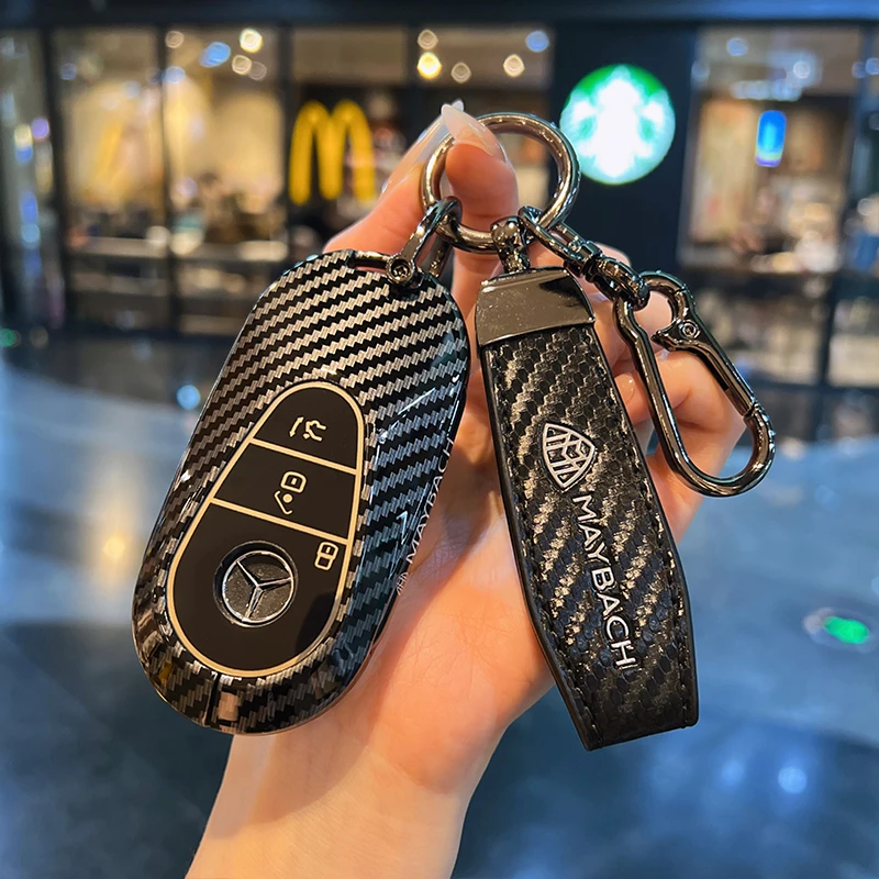 

Metal Car Key Case Cover Shell For Mercedes Benz C E S Class GLC W206 W223 W214 E300 C260 C300 S450 S500 S400 Fob Accessories