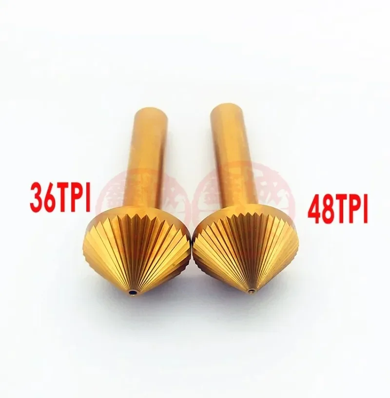 High gloss 36 tooth 48TPI end face straight grain rolling wheel umbrella shaped titanium plating