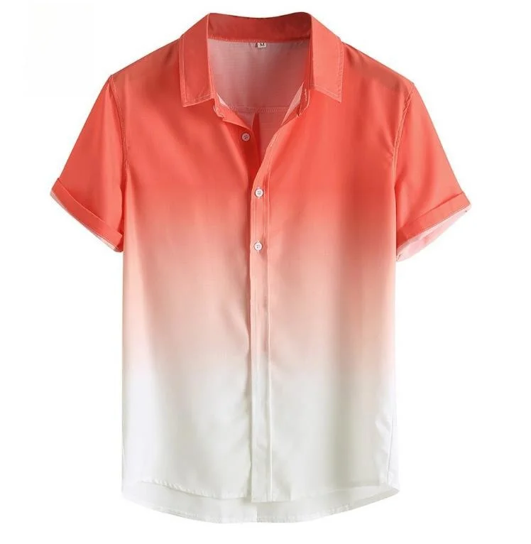 

Мужская летняя тонкая свободная ort Sve irt adient Color Casual Faionable Youthful Sle Regular Thin повседневная одежда