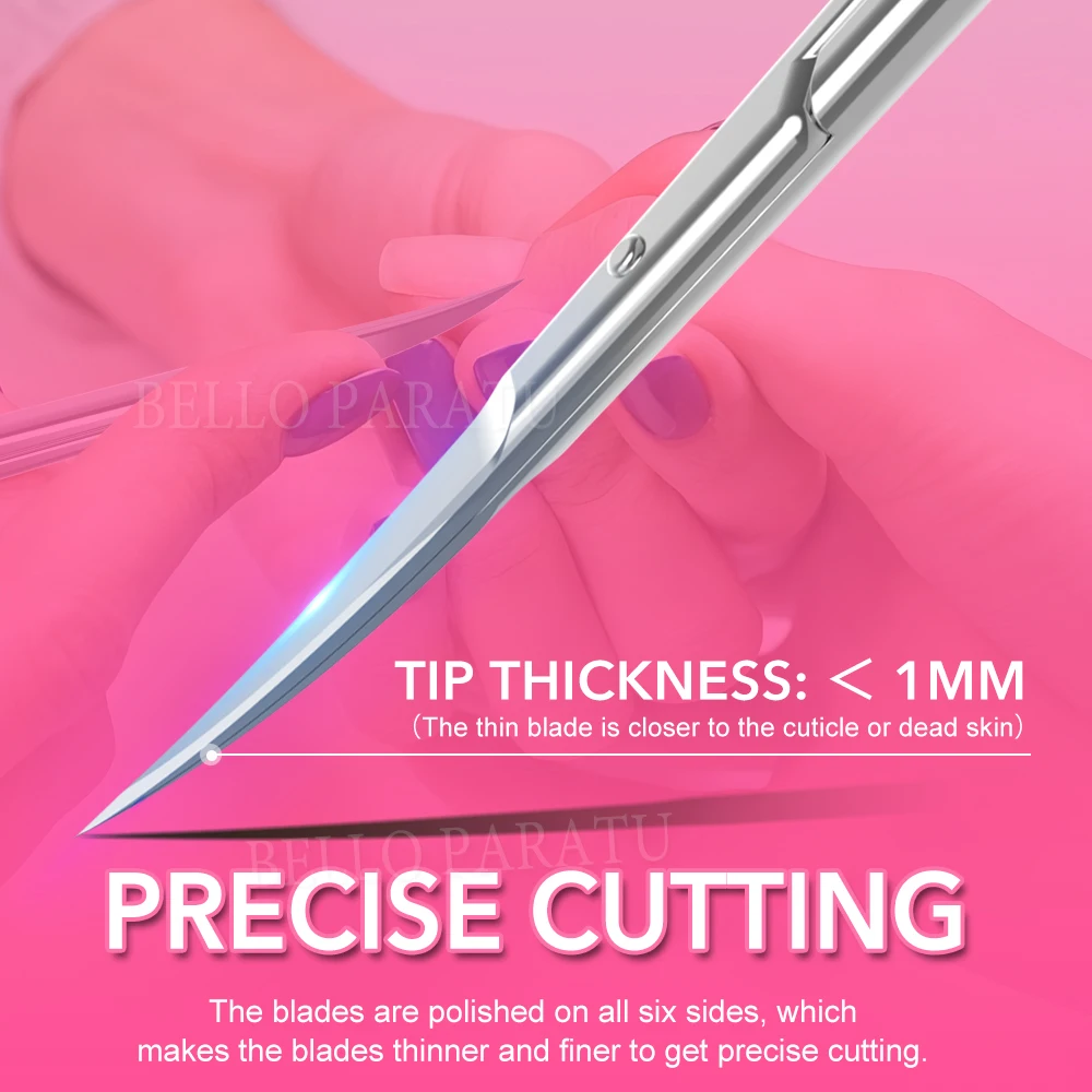 큐티클 가위 각질 제거 가위 네일 아트 클리퍼 러시안 네일 가위 매니큐어 도구 곡선형 큐티클 니퍼