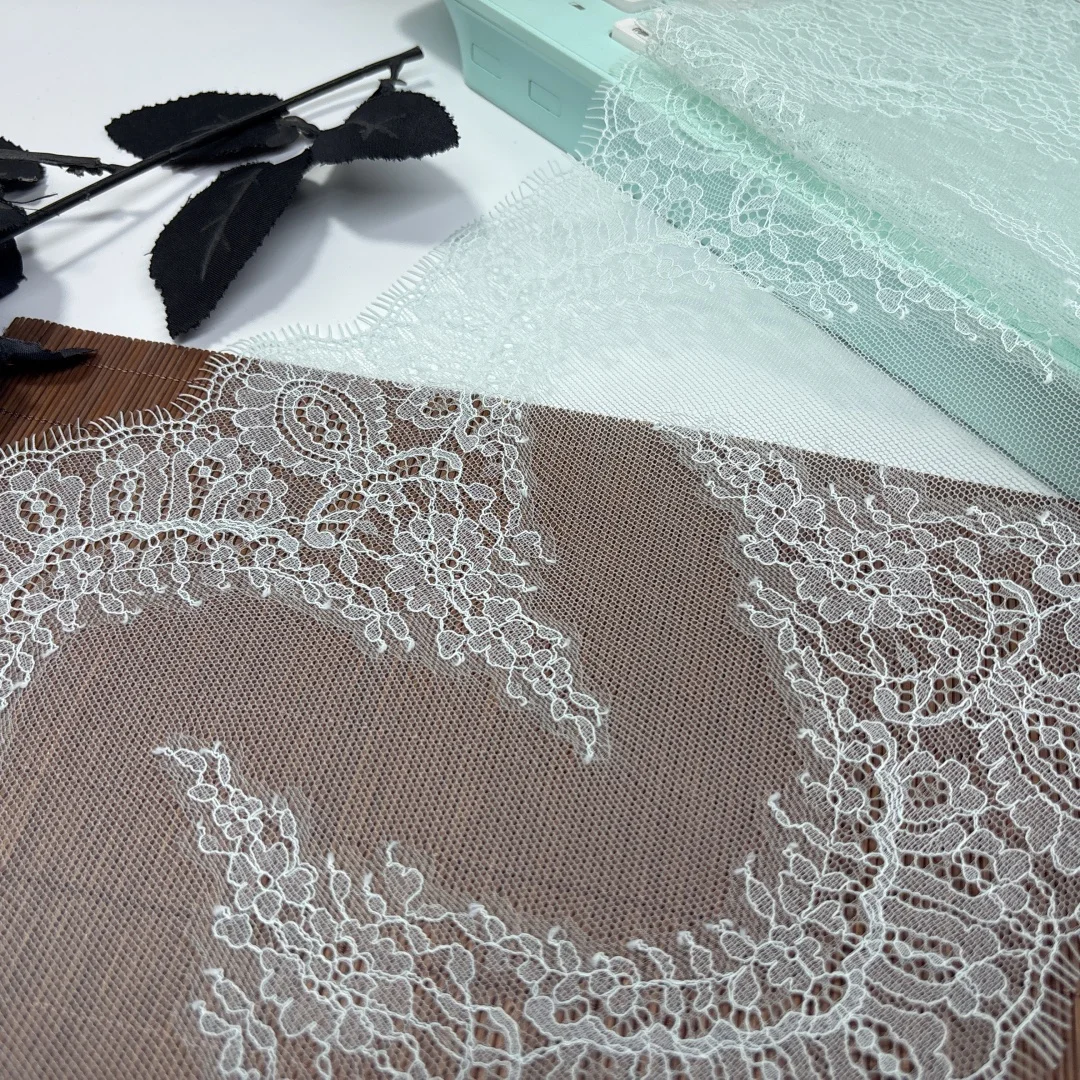 Chantilly Lace Trim Nude Color Eyelash Lace Fabrics DIY Sewing Crafts Vintage French Lace For Clothing Needle Work