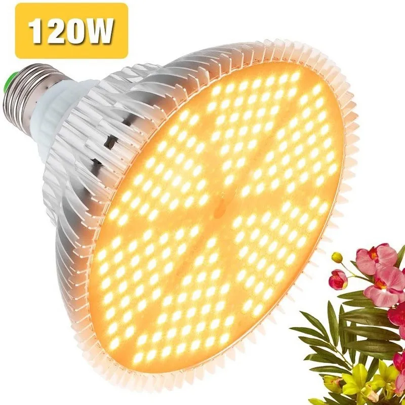 2026 Indoor Cultivation 120W Full Spectrum Bulb 180 LEDs E26 E27 Supplement Light For Potted Green Plants