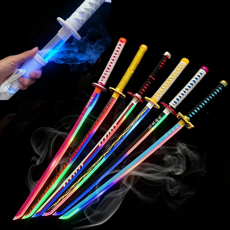 40 pouces vapeur lueur Katana Anime brouillard Vape épée Cosplay Costume taille réelle japonais Katana Original samouraï Led Lightsabre cadeau